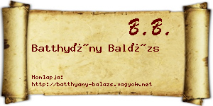 Batthyány Balázs névjegykártya